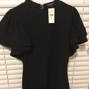 Serafina Ruffle Black Dress